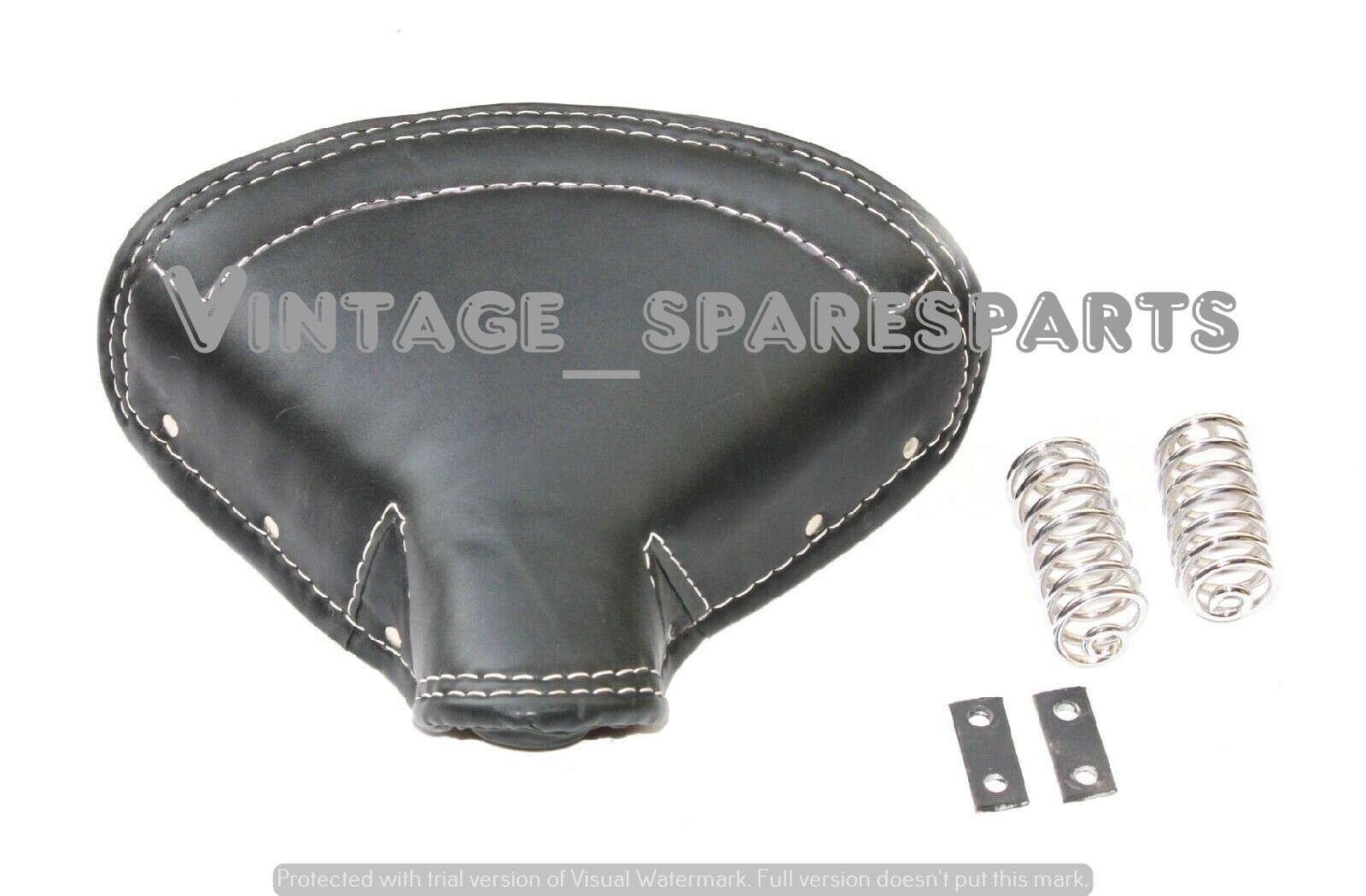 Lycett Black Leather Front Solo Seat Complete Bsa C11g
