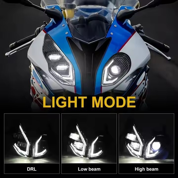 Pair LED Headlight with Hi/Lo For BMW S1000RR 2015 2016 2017 2018 S 1000 RR