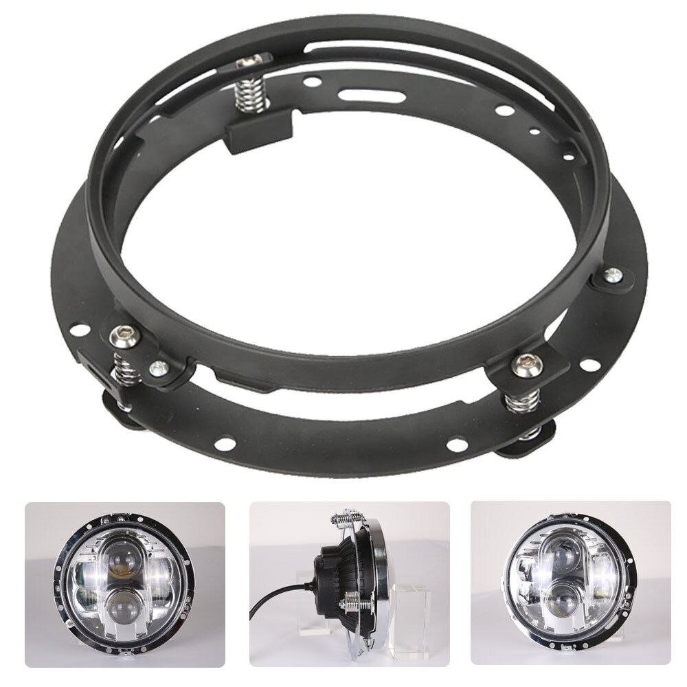 7″inch LED Halo Headlight + Bracket Mounting Ring For Harley Davidson Motorcycle