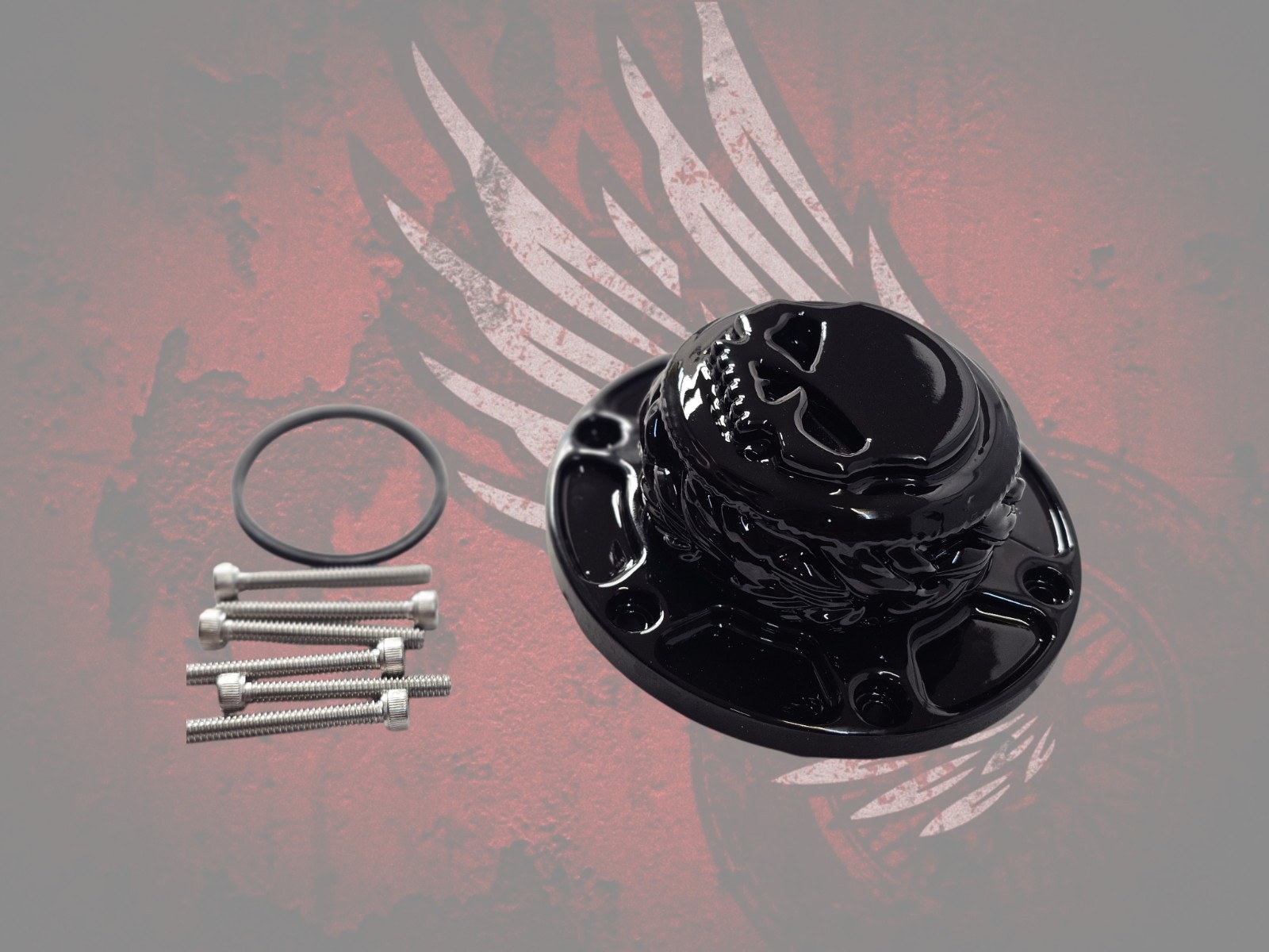 Gas Cap Fuel 3D Skull Black For Harley Touring Street Glide FLHXSE 23.5-2026