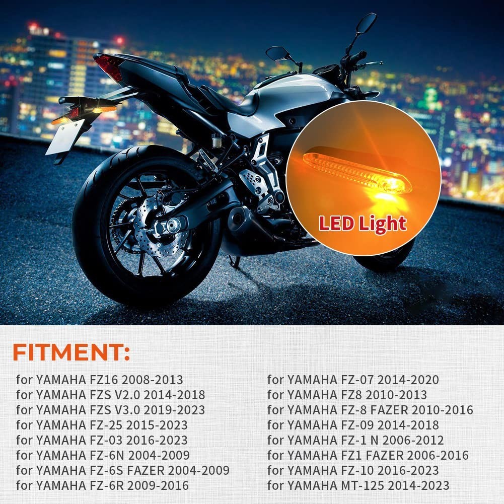LED Turn Signal Lights for Yamaha MT07 MT09 R1 R3 FZ6 FZ07 FZ09 TMAX – 1 Pair