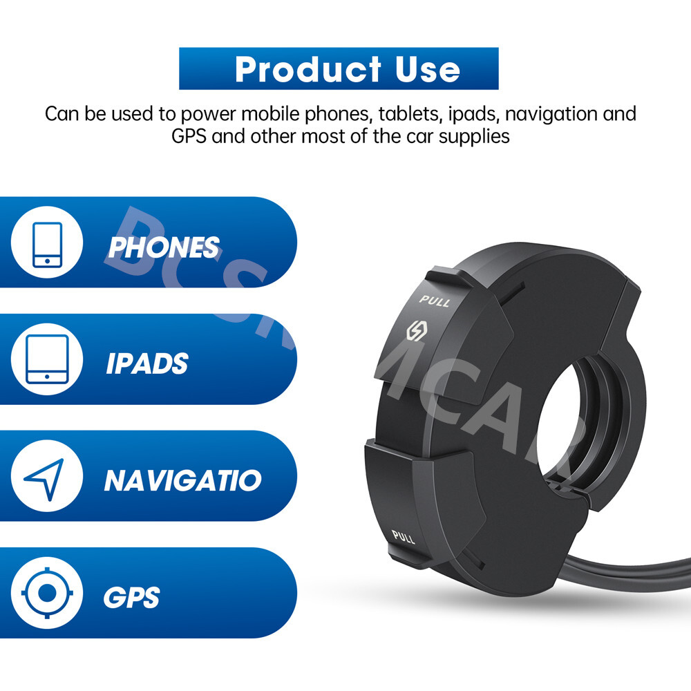 48W Fast Charging Motorcycle Handlebar Phone Charger QC3.0 Type C USB Adapter