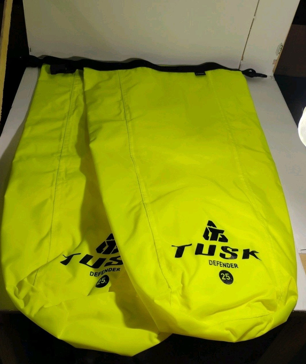 2x Tusk Defender Dry Bag 25 Liter Florescent Green Waterproof For Outdoors