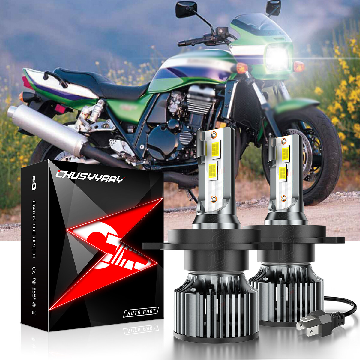 For Suzuki GSXR 600 750 1997-2003 Motorcycle H4 LED Headlight Bulbs 6000K Lights
