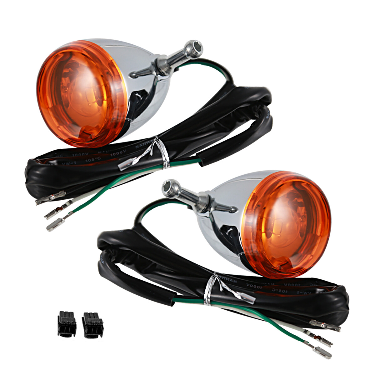 US Front Chrome Bullet Orange Turn Signals For Harley 2004-2013 Sportster 883