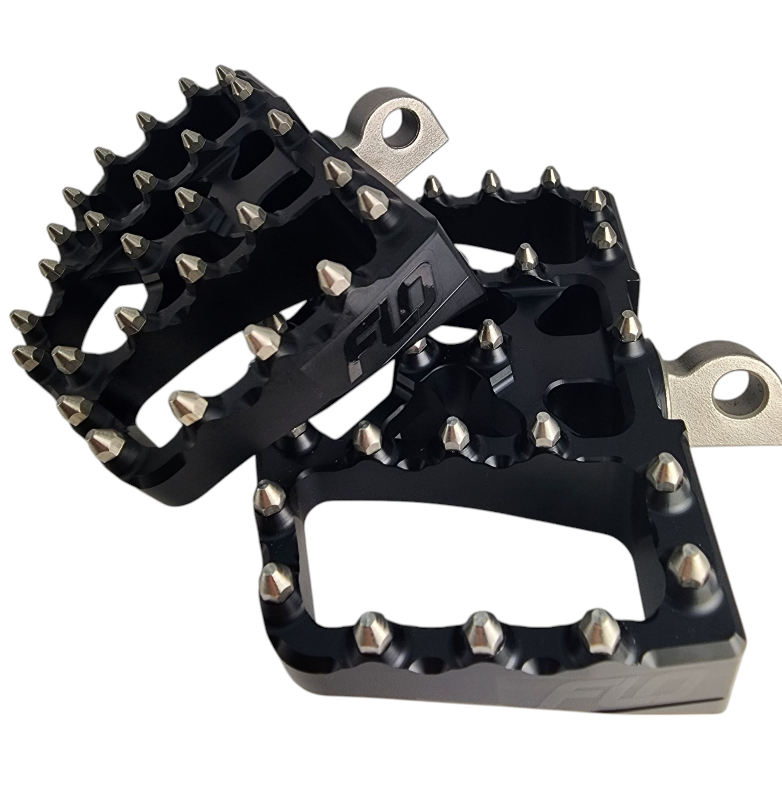 Flo Motorsports Black V4 Mini Moto Style Floor Boards Foot Pegs Harley Models