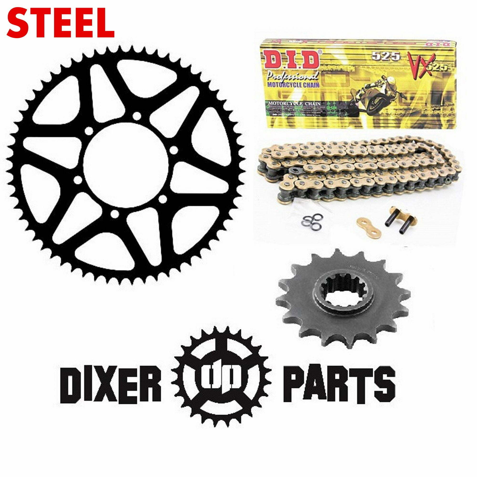 Sprockets Chain Kit 15t +55t +DID Yamaha R7 MT07 MT-07 FZ08 FZ-08 (14-24) Stunt