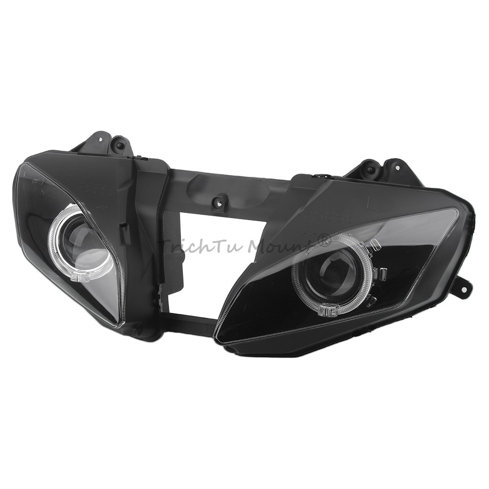 Fully HID Headlight Assembly Red Angel Eyes Headlamp For Yamaha YZF R6 2006-2007