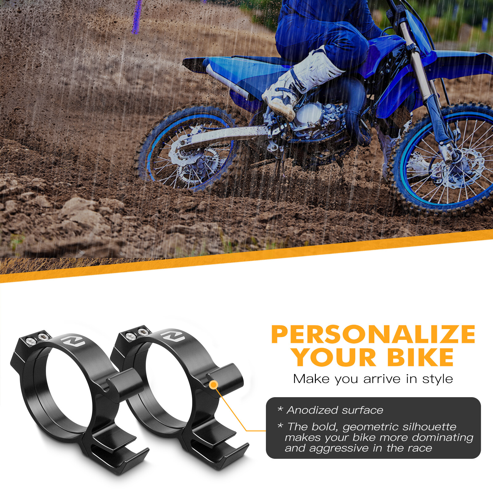 NICECNC Front Fork Guard Guides Clamp For Yamaha YZ85 2002-2018 YZ80 1993-2001