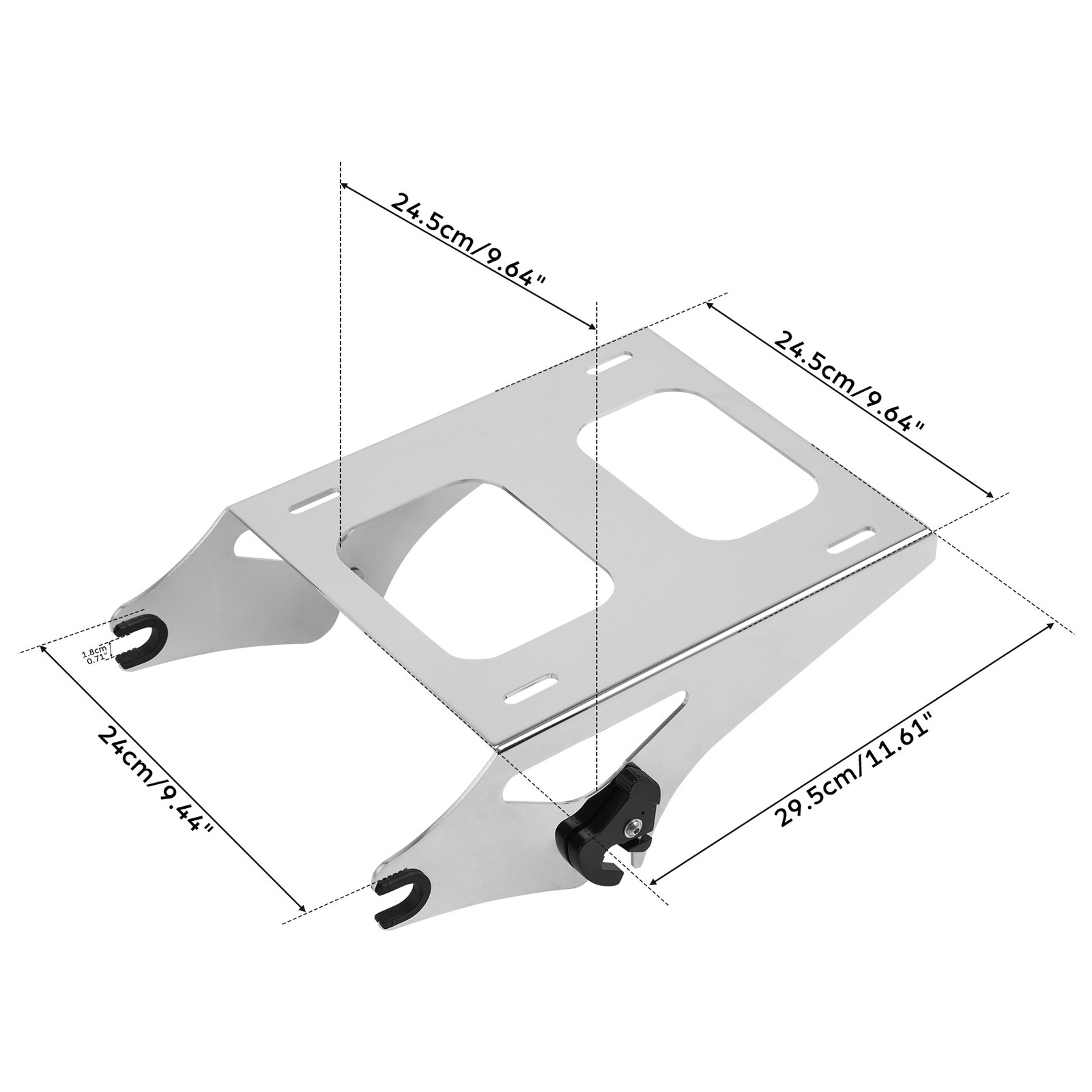 King Trunk w/Pad Mount Rack Fit For Harley Touring 14+ Zephyr Blue/Black Sunglo