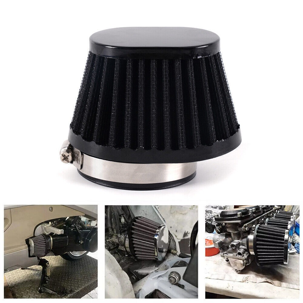 4x Universal Black 2.36in Motorcycle Air Intake Filter Cleaner Pod Replacement