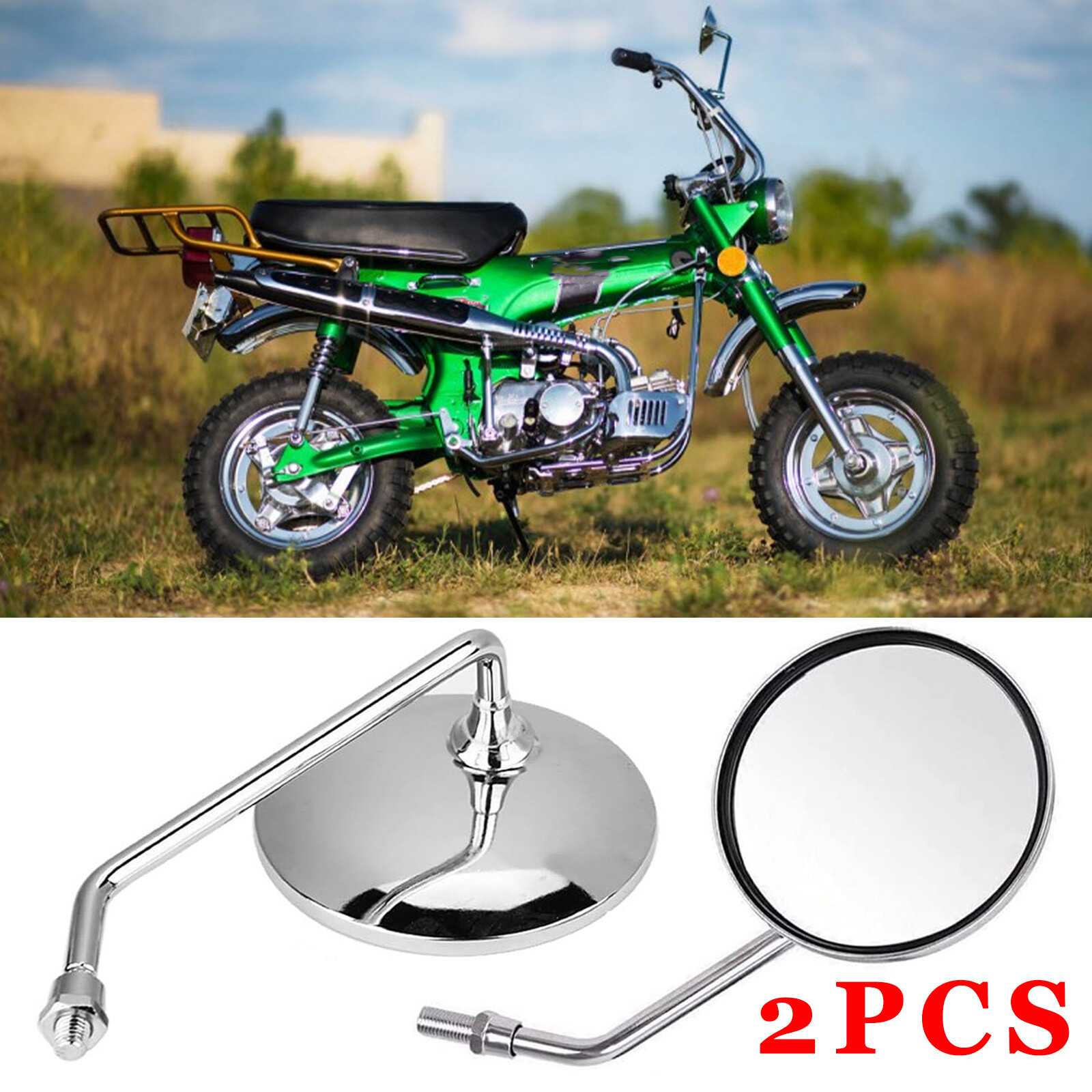 For Honda CT70 CT90 CT125 CT200 CT110 Motorcycle Round Rearview Side Mirrors US