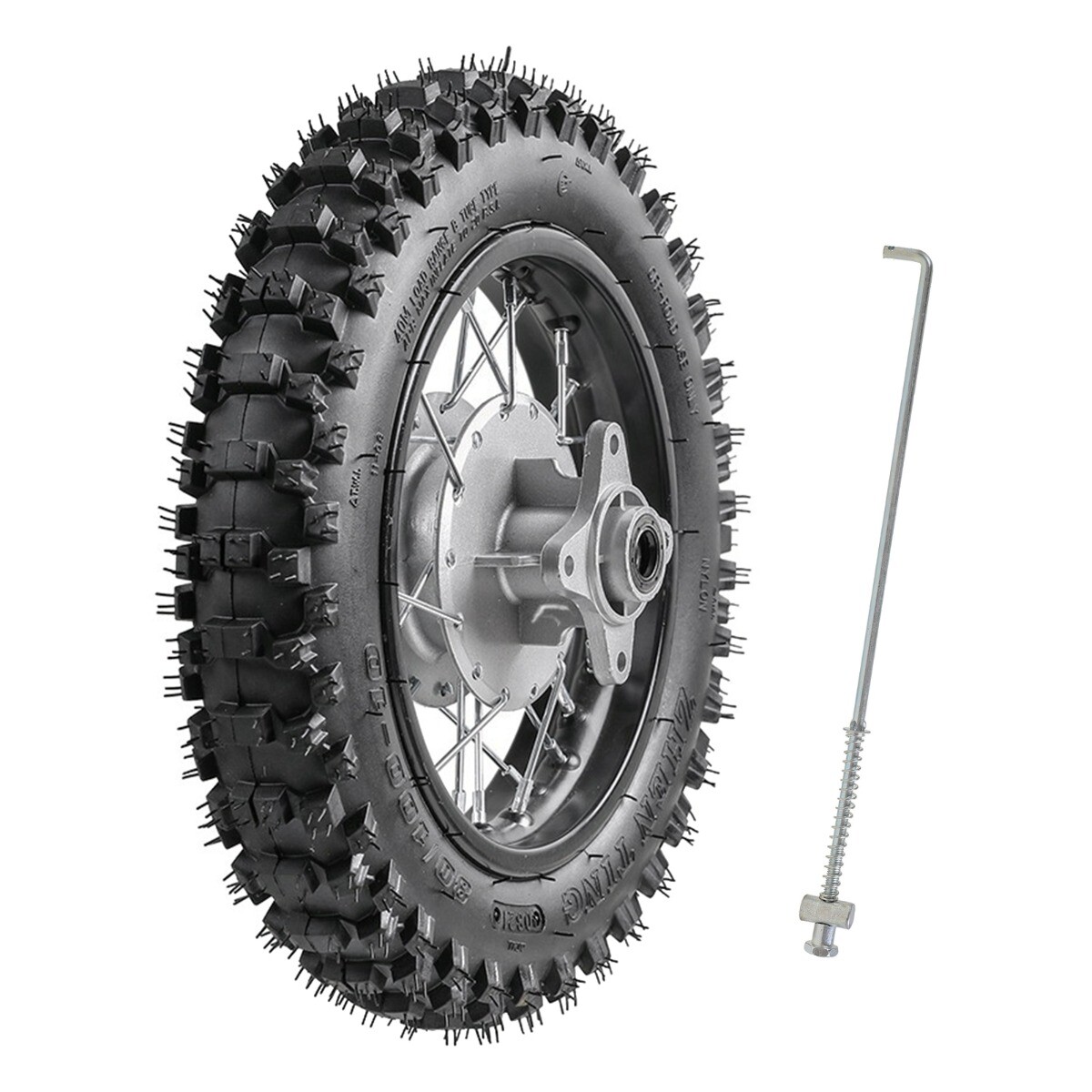 12mm 80/100-10 Rear Wheel Tire Rim Drum Brake Road For Dirt Pit pro Bike CRF KLX