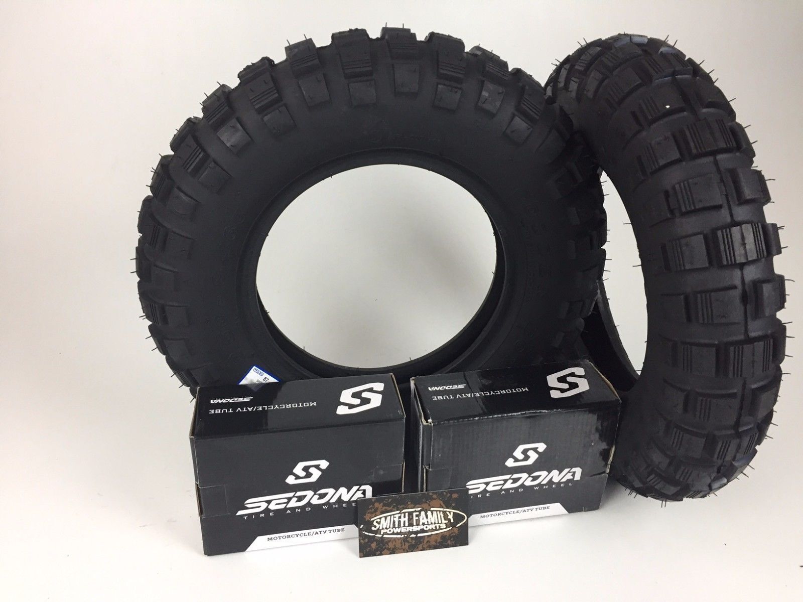 NEW PAIR 2 MASSFX FRONT & REAR TIRES TUBES 3.50-8 SR 421 HONDA Z50R