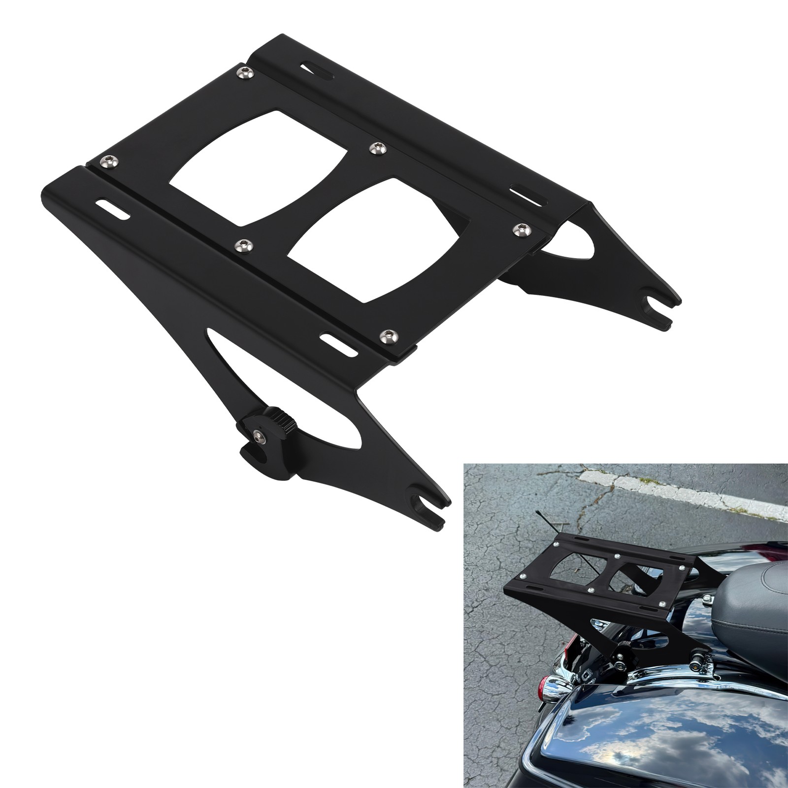 King Painted Trunk Pad Mount Rack Plate Fit For Harley Street Glide 2014-UP