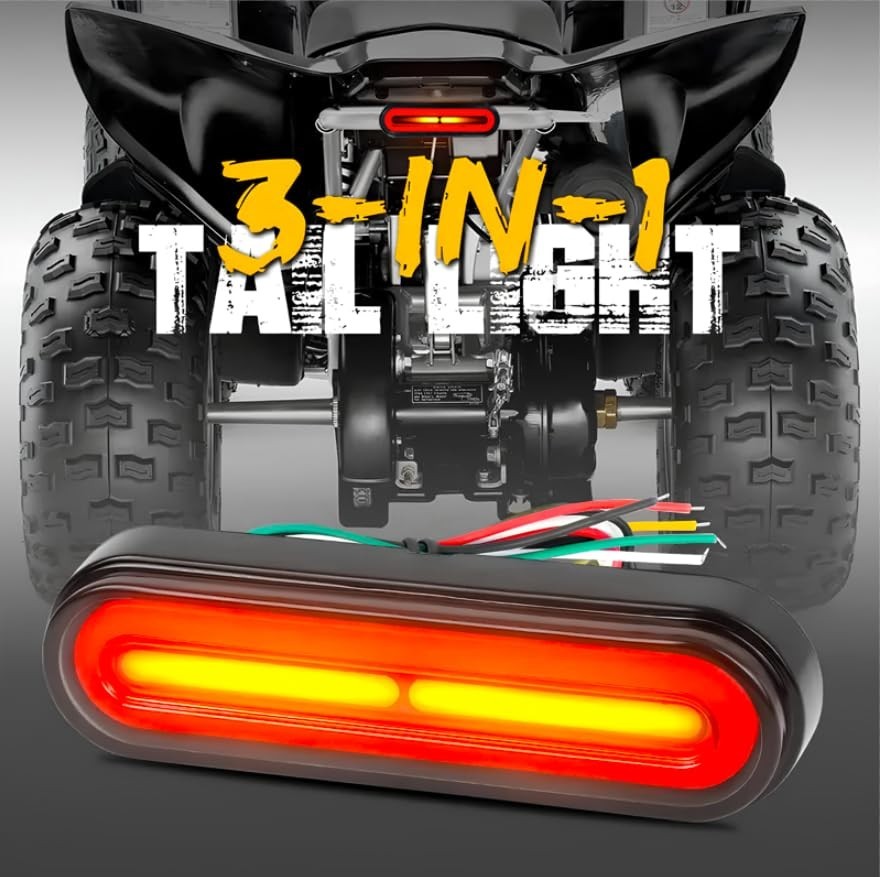12-80V Dual Color Motorcycle Scooter Turn Signal & Tail Light Lamp – Amber/Red (
