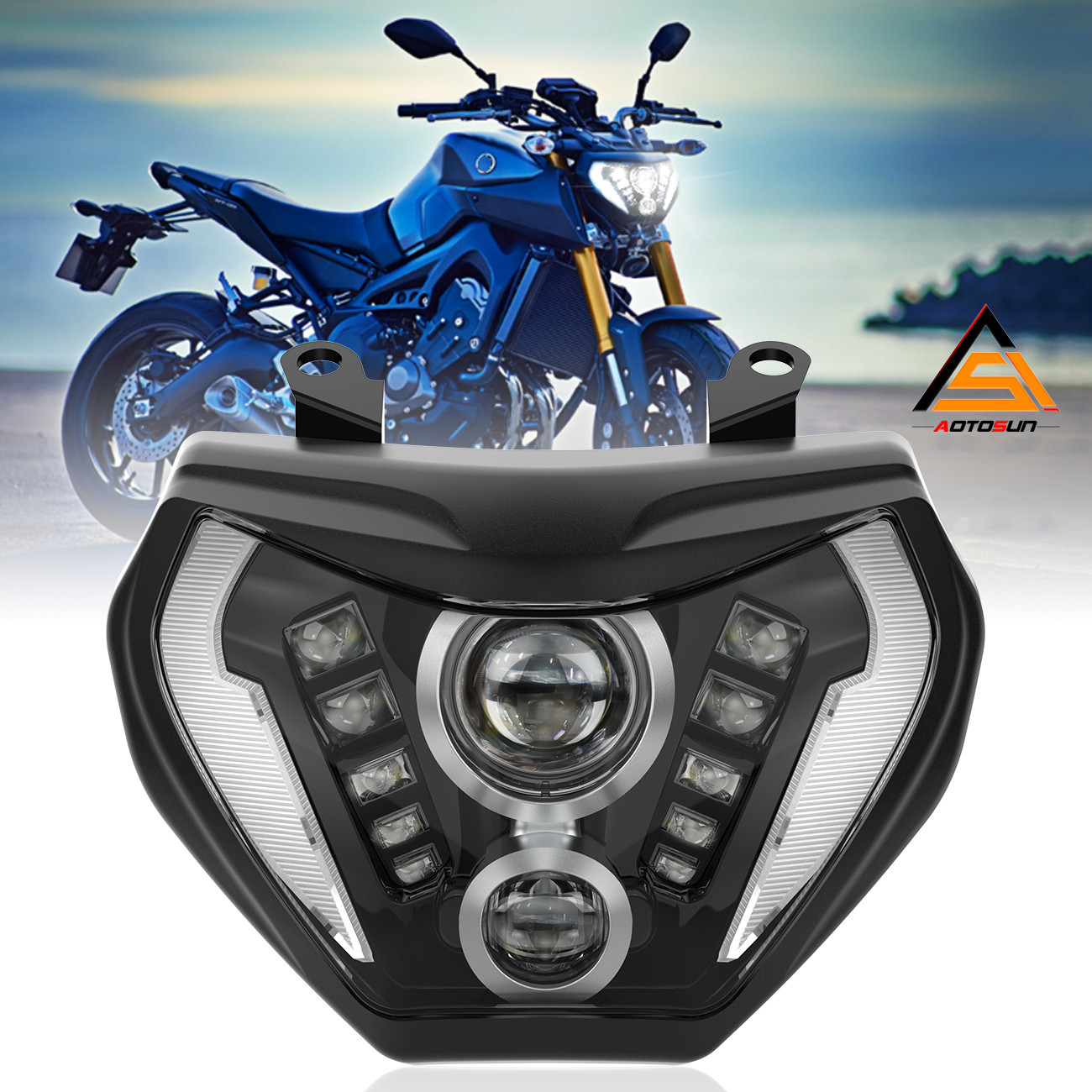 LED Headlight DRL Sealed Assembly For Yamaha MT09 FZ09 2014 2015 2016 MT07 2019