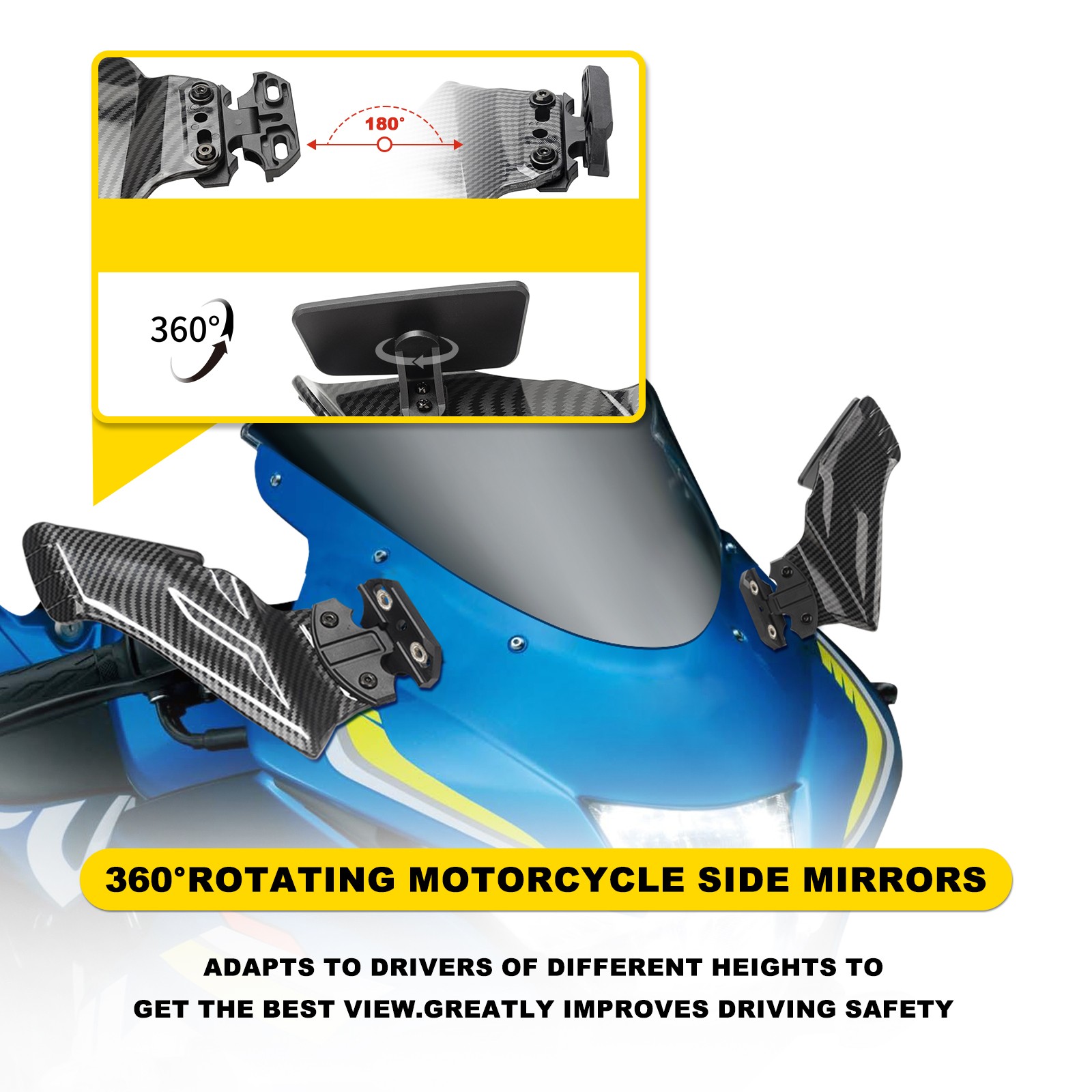 Wind Wing Rear View Mirrors For Honda CBR250R CBR500R CBR600RR CBR1000RR
