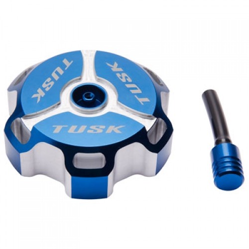 Tusk Billet Aluminum Gas Cap, Clarke Fuel Tanks Blue Machined CLARKE-BLU
