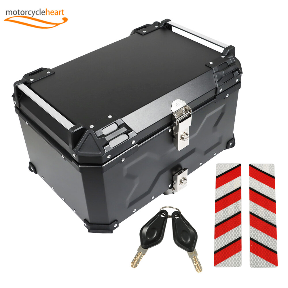 Aluminum Trunk 65L Motorcycle Top Case Waterproof Luggage Storage Tour Tail Box