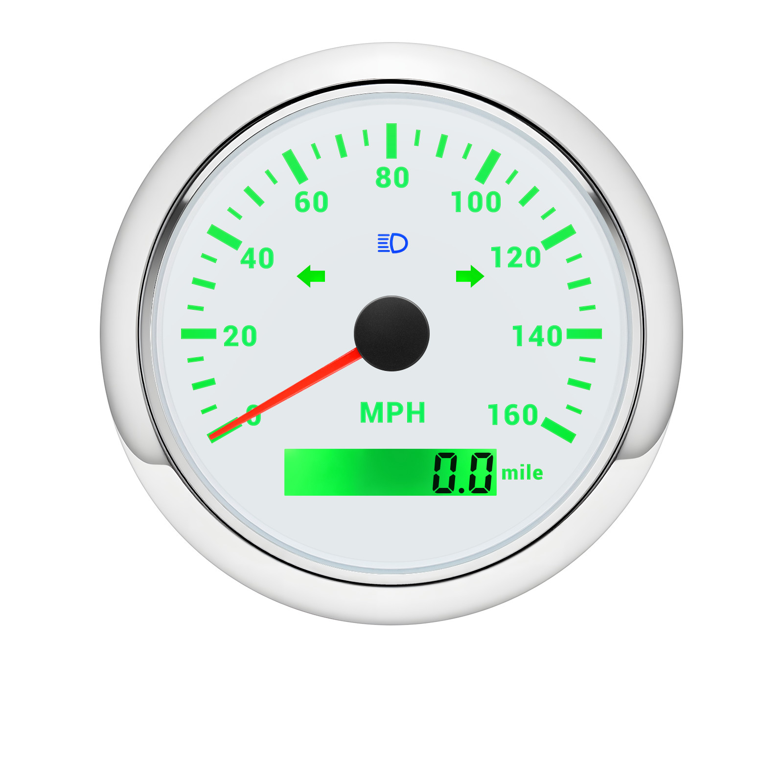 85MM White GPS Speedometer 0-160MPH Gauge for Motorcycles Boat Car Truck ATV US