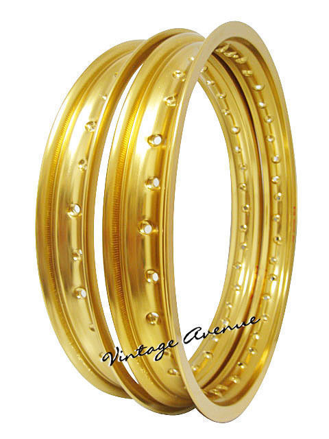 SUZUKI DS80 1978-2000 JR80 K1/K2/K3/K4 ALUMINIUM (GOLD) WHEEL RIM FRONT+REAR