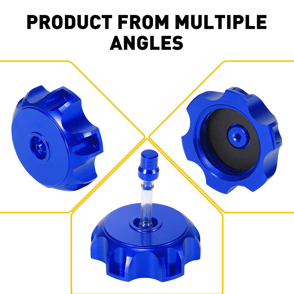 51 MM Cap Motorcycle Gas Gas Fuel Gas Cap Tank Lid Dirt Bike Blue Aluminum Alloy
