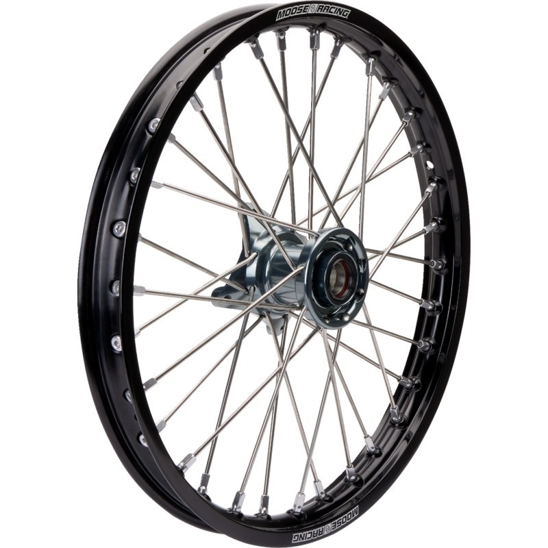 Moose Racing MF-16021-BKGY SX-1 Complete Front Wheel – 21in. x 1.6in – Black Whe