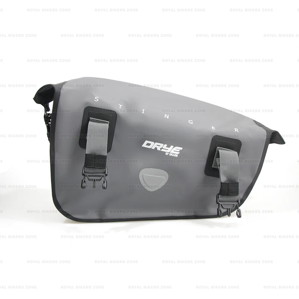 “Stinger Universal Motorcycle 40L IPX6 Waterproof Saddle Bag (Grey)”