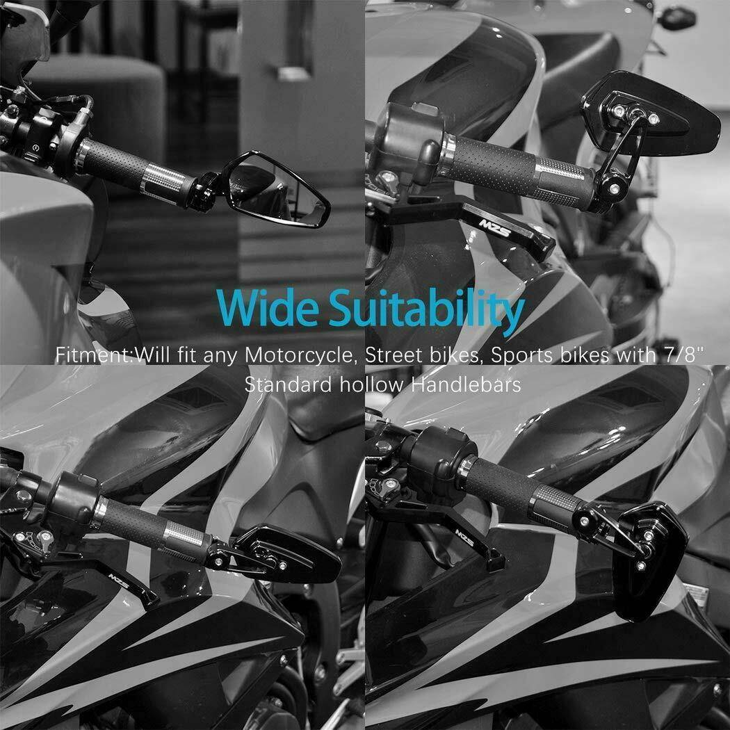 BLACK RED MOTORCYCLE HANDLE BAR END MIRRORS FOR YAMAHA FZR600 YZF 600 R1 R6 R6S