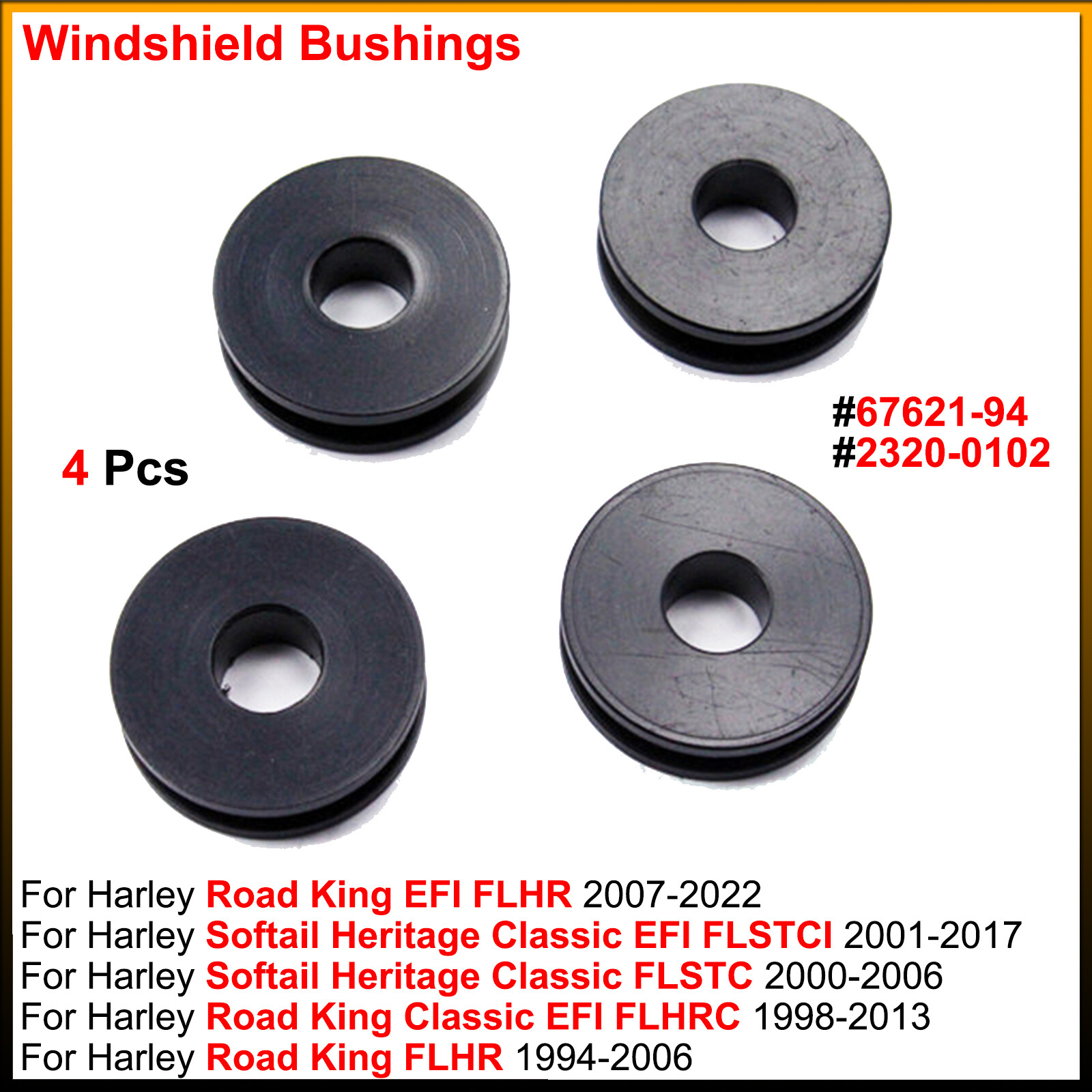 4 Pcs of High Quality & Durable POM Plastic Windshield Bushings – For Harley