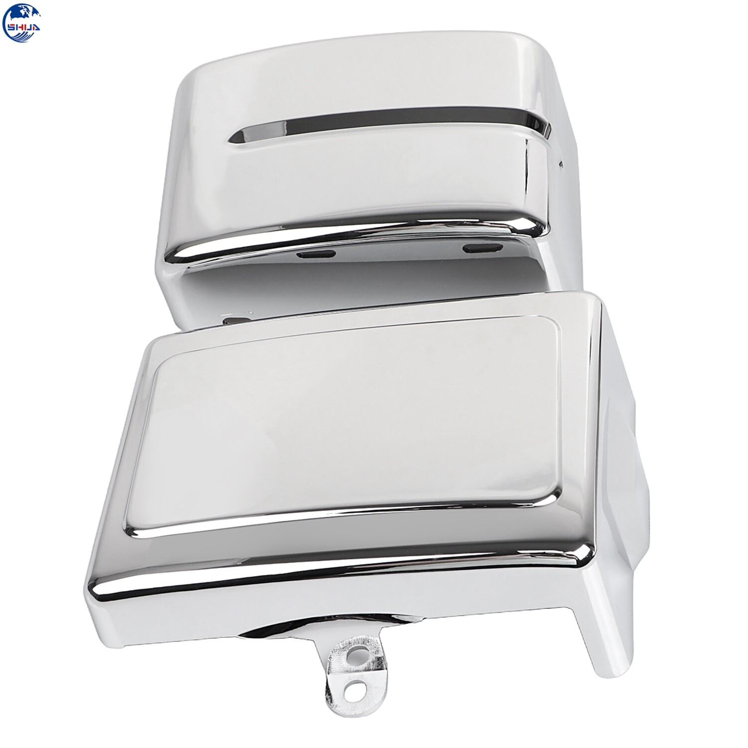 Chrome Left Right Battery Side Fairing Cover For Harley Dyna Low Rider 2006-2017