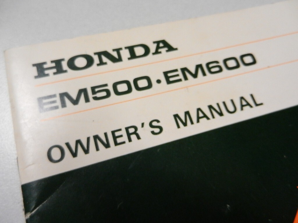 Honda Factory Owners Manual 1982 EM500 K1 EM600 Small Engine 31ZA200