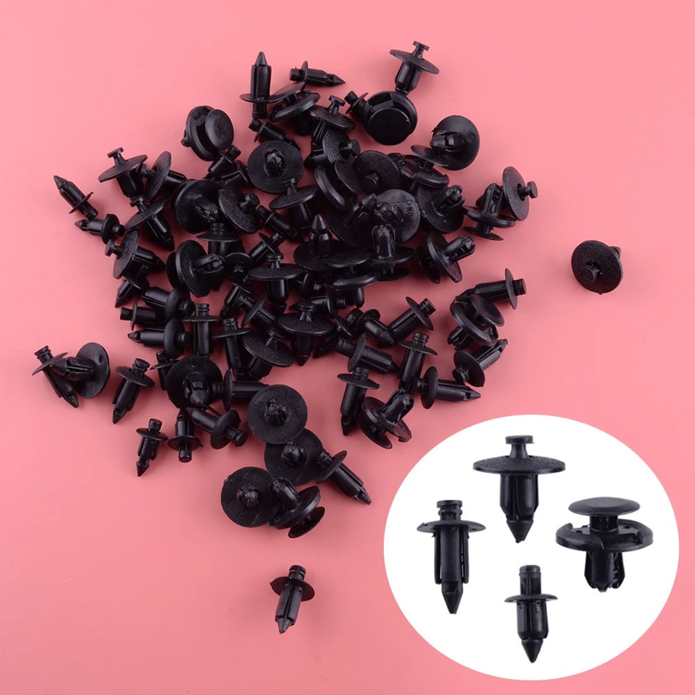 80PC ATV Motorcycle Sportsbike Plastic Fender Clips Body Rivets Push Pin Fairing