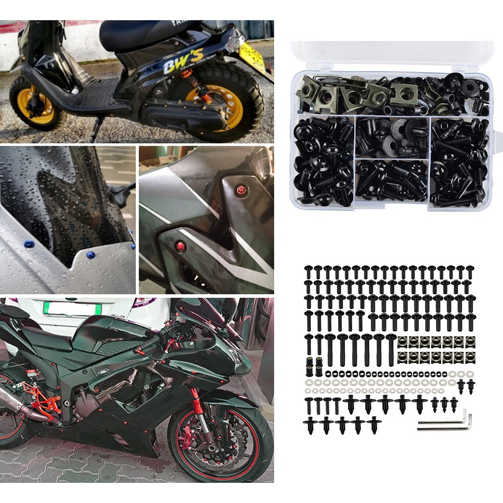 195PCS Motorcycle Complete Bolt Fairing Kit Body Screw Set Accessories Parts