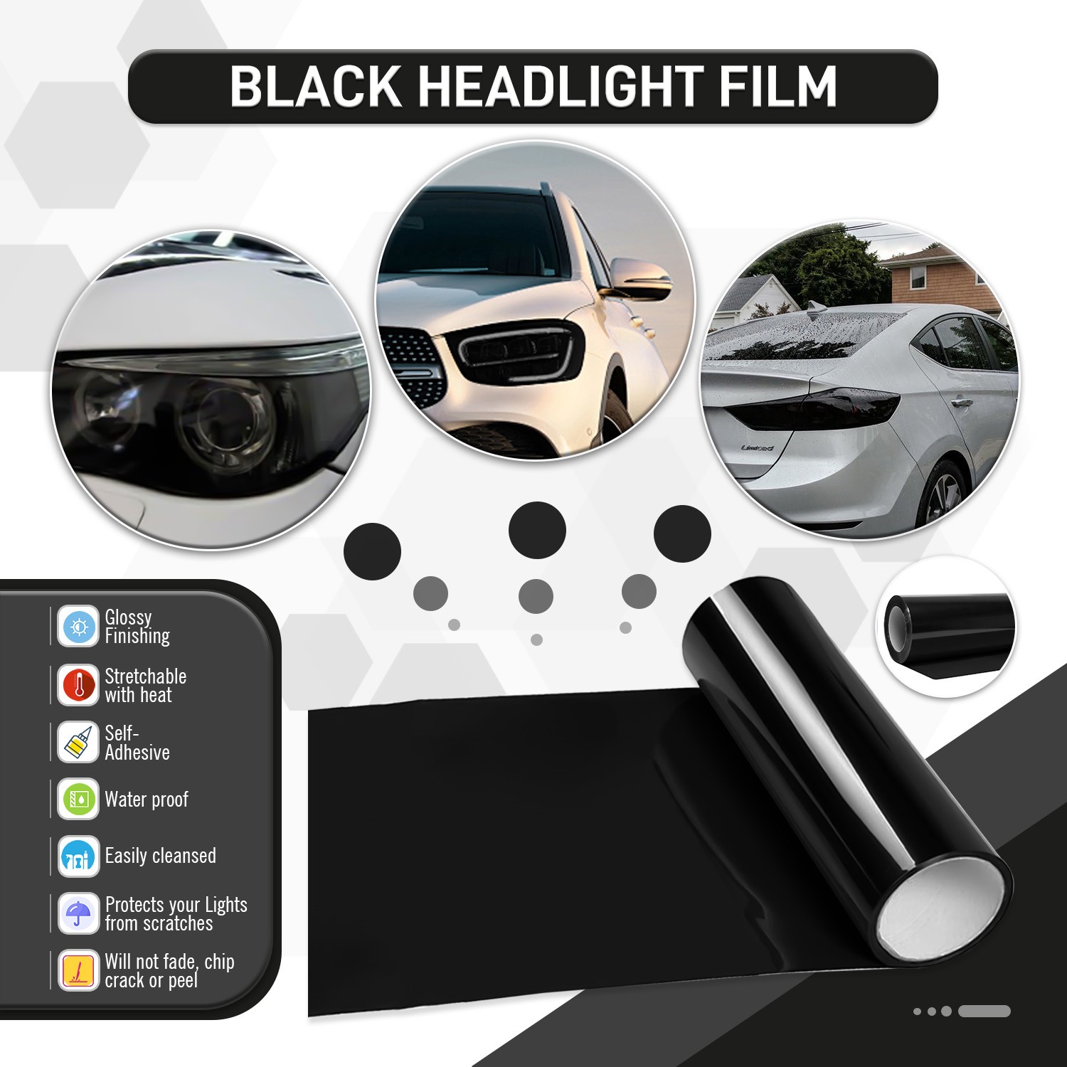 Durable Light Tint Film Motorcycle Accessories Protection and Easy Installation