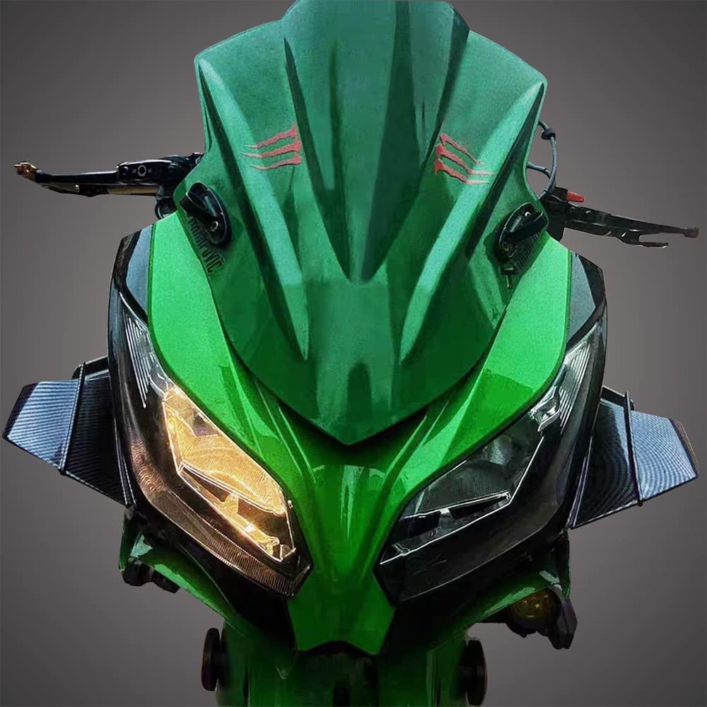 2PCS For Motorcycle Carbon Fiber Winglet Side Spoiler Air Deflector Wing ABS EKK