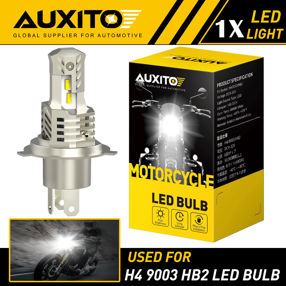 AUXITO Motorcycle H4 6000K LED Hi/Lo Beam Front Light Bulb Headlight 10SF EOA