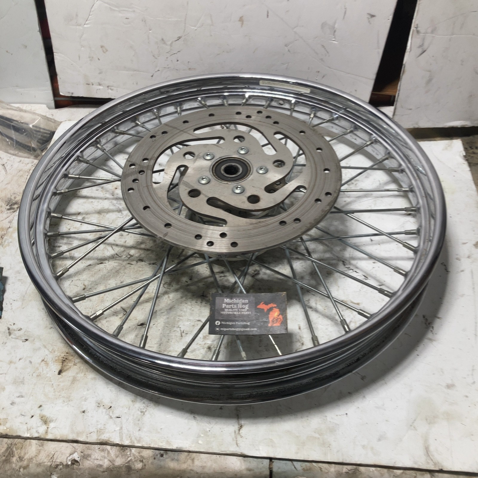 00-05 Harley Sportster XL OEM 21×2.15″ Front Wheel Spoked Chrome .04″ RUNOUT