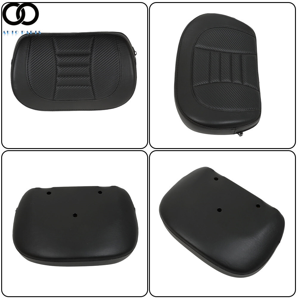 For Touring CVO Glide Street Passenger Sissy Bar Backrest Pad Black Stitching