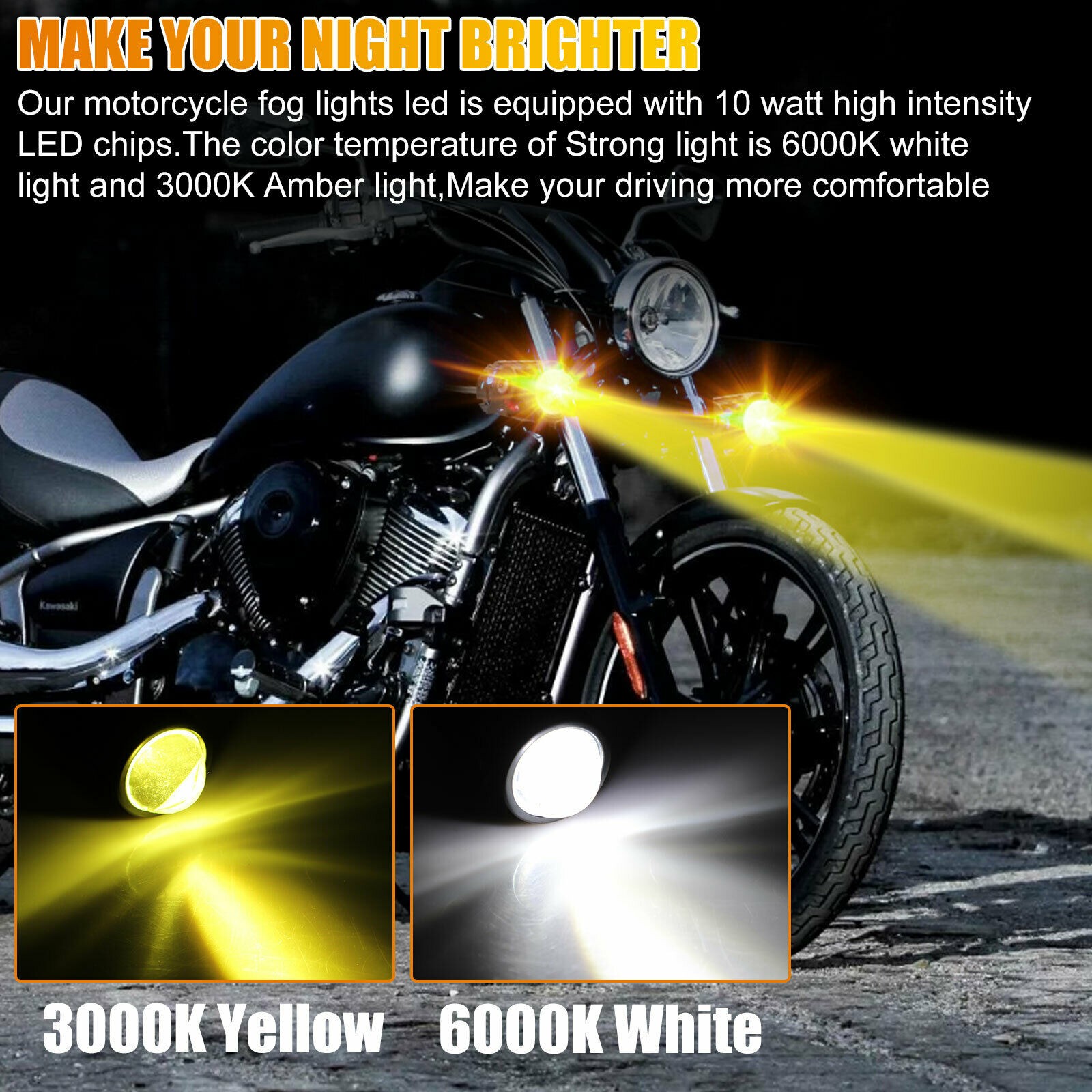 2X LED Work Light Bar Pods Fog Driving Spot OffRoad SUV Car Truck Yellow White
