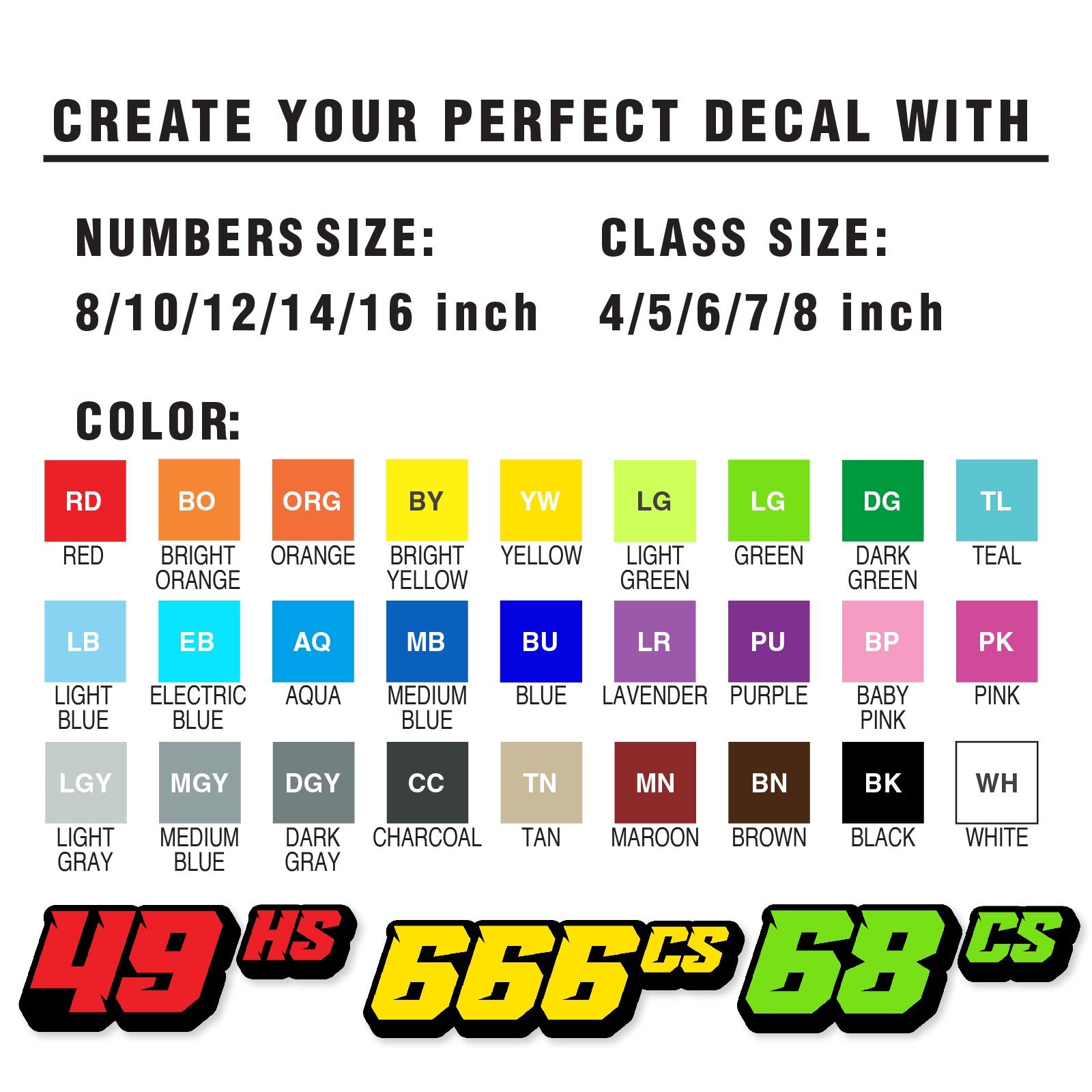 Custom SCCA Autocross Number Class Sticker Magnet Glossy Matte 04 3D Font