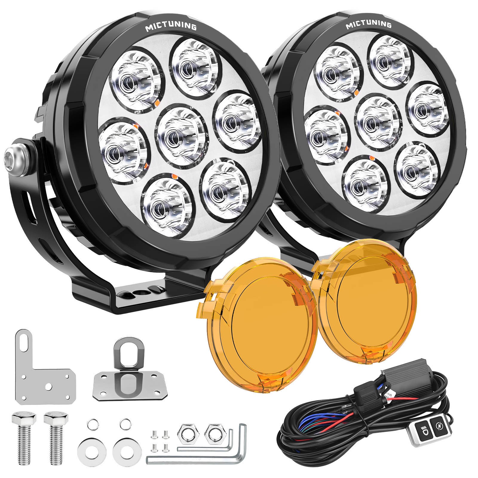 2x 4.5″ 120w Motorcycle Round LED Driving Fog Lights Pods Offroad Spotlight+Wire