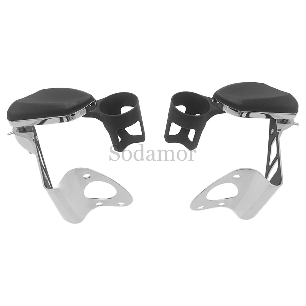 Passenger Armrests w/Drink Cup Holder Chrome For Harley Road Electra Glide 14-UP