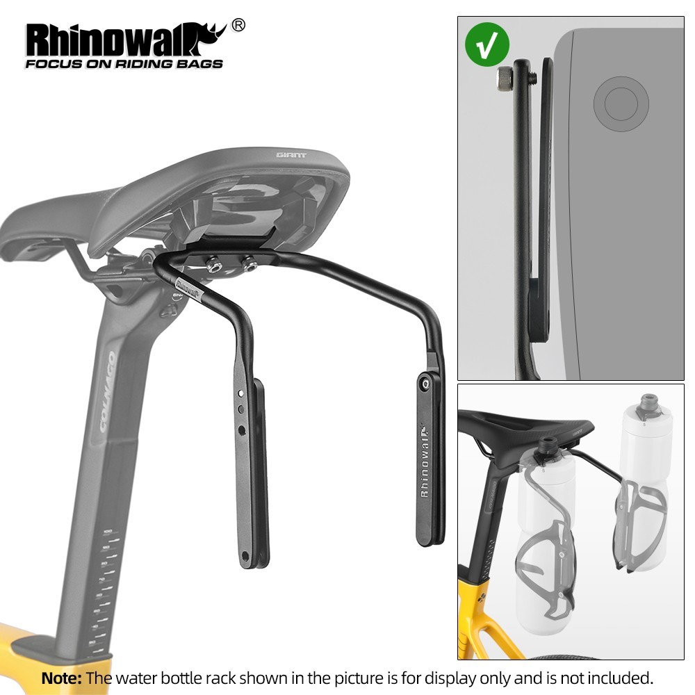 Rhinowalk Bicycle Rear Seat Rack Extended Reinforcement More Stable Black 1pc