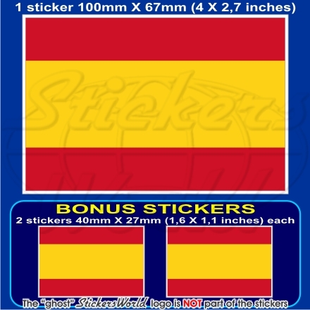 SPAIN Spanish Civil Flag 100mm (4″) Vinyl Bumper Sticker Decal x1+2 BONUS