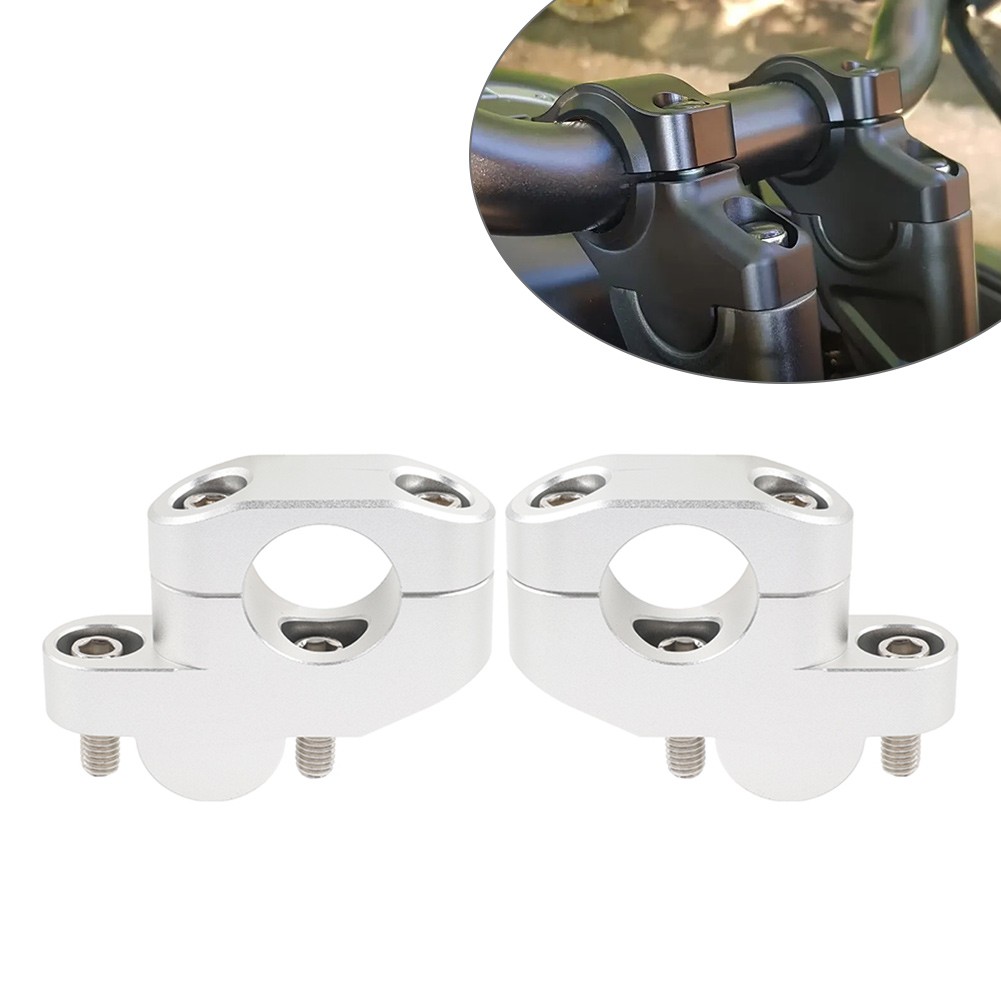 1″ 25mm Offset Handlebar Clamp Mount Riser Fit For Honda Suzuki Yamaha Silver
