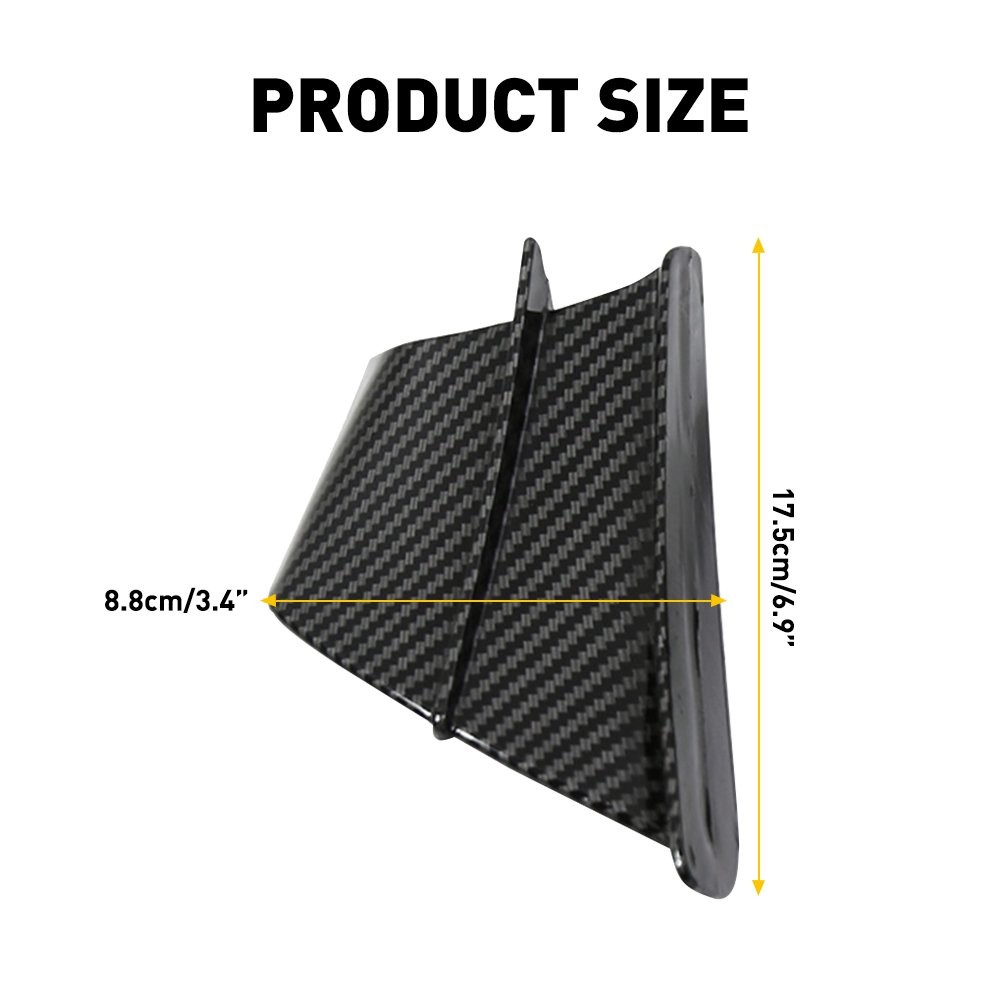 USA Carbon Fiber Universal Motorcycle Side Winglet Wing Spoiler Gloss Black 2PCS