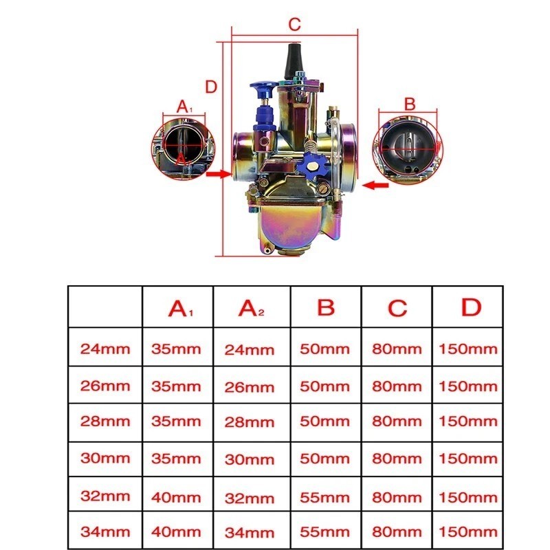 30MM PWK Colorful Aluminum Carburetor Cab For Motorcycle ATV Scooter 150cc-200cc