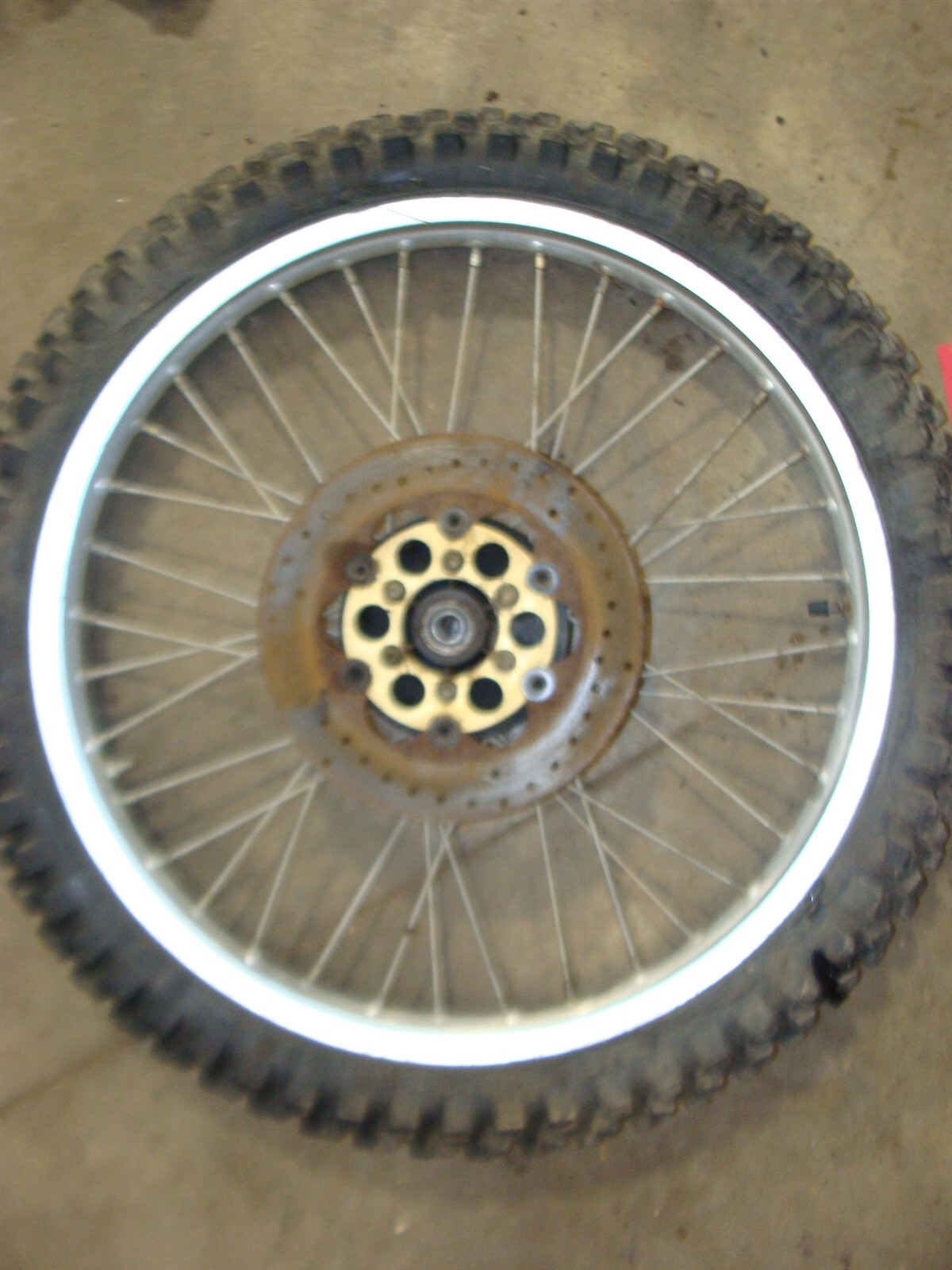 1988 CAGIVA WMX 125 oem AHRMA WRK front wheel rim tire rotor Takasage Excell